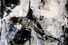 Black&White, tecnica mista su tela strappata e legata, 50 x 50 cm, 2016